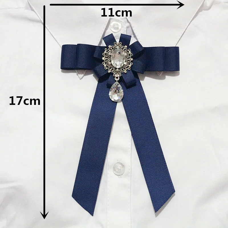 Большие стразы в центре ленты лук воротник булавки рубашка корсаж галстук-платок Свадебный бант брошь