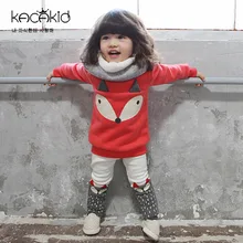 KACAKID/Детский комплект, Милая футболка с рисунком лисы+ штаны детские комплекты для малышей Милый хлопковый комплект с рисунком животных для малышей, ka3156