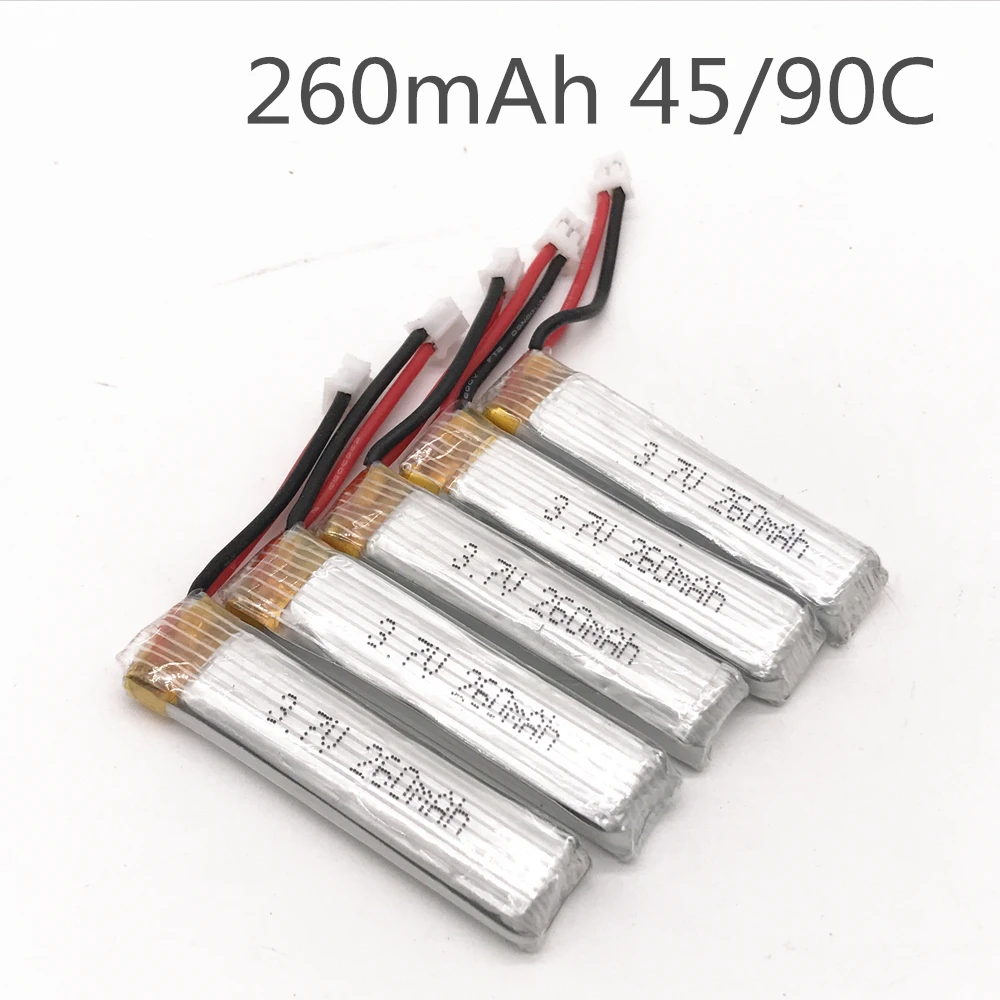 5 шт. высокоскоростной 3 7 в 260 мАч 45C/90C 8 литий-полимерный аккумулятор PH2.0 разъем для