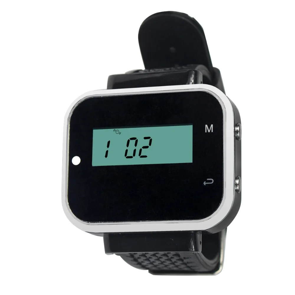 

RETEKESS 433.92MHz Wireless Guest Queuing Paging System Watch Receiver Call Pager For Restaurant Coffee Black F3229A