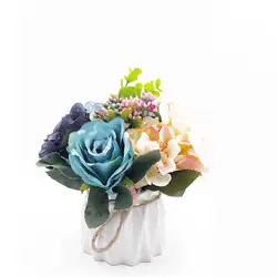 Горшечная Европейская и американская искусственная Цветочная подделка Цветы Свадебные украшения для дома офиса цветет Рождественский