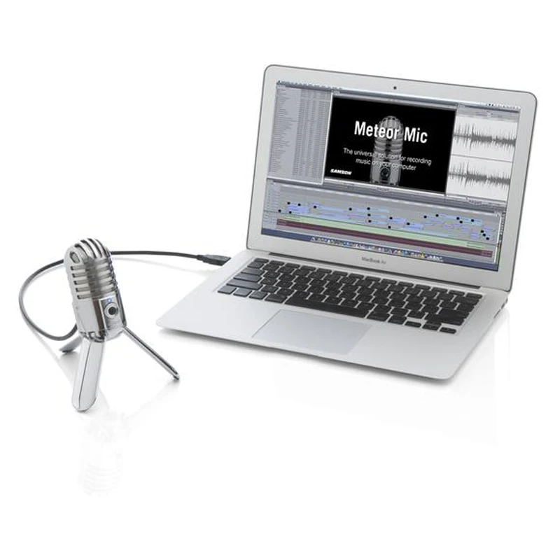 Дешево 100% Оригинальный SAMSON Meteor Mic USB конденсаторный микрофон Студийный микрофон кардиоидный для компьютера ноутбук сеть для Skype