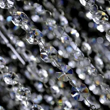 300 м/лот 14 мм блестящее стекло гирлянда прядь Свадебная цепочка с кристаллами для X-mas деревьев/комнаты/люстры цепочки для ламп Декор