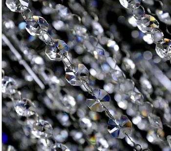 

300meters/lot 14mm Shining glass garland strand wedding crystal garland chain for X-mas trees/room/chandelier lamp chains decor