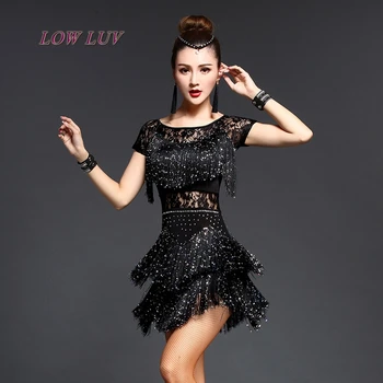

Latin dance costumes Latin dance practice skirt adult women new hot diamond sequins tassel dress dress/flamengo/latin dance dres
