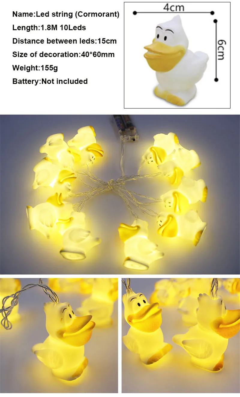 Chiclits 10 Led Cute Animal String Lights Battery Powered for IndoorOutdoor Halloween Christmas Thanksgiving Party Bedroom Decoration (44)