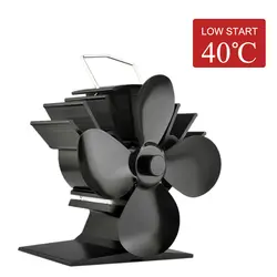 Нет электронной необходимости 4-лезвие тепловой мощности вентилятор для камина дровяной печи вентилятор eco-friendly для эффективного