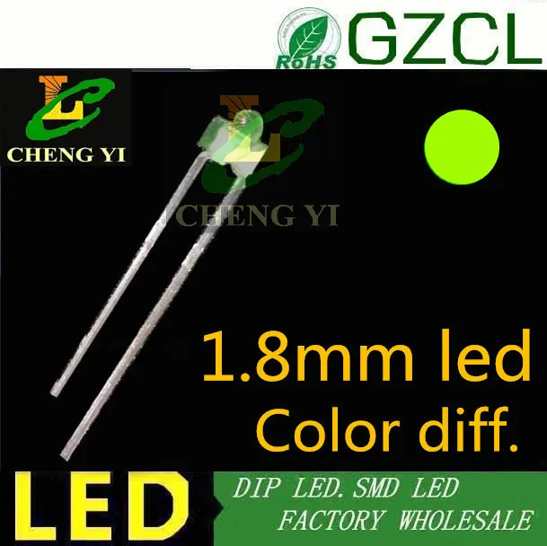 2 мм светоизлучающий зеленый рассеянный мини dip СВЕТОДИОДНЫЙ 568-575nm 2,0-2,2 в 100 шт. светодиодный индикатор