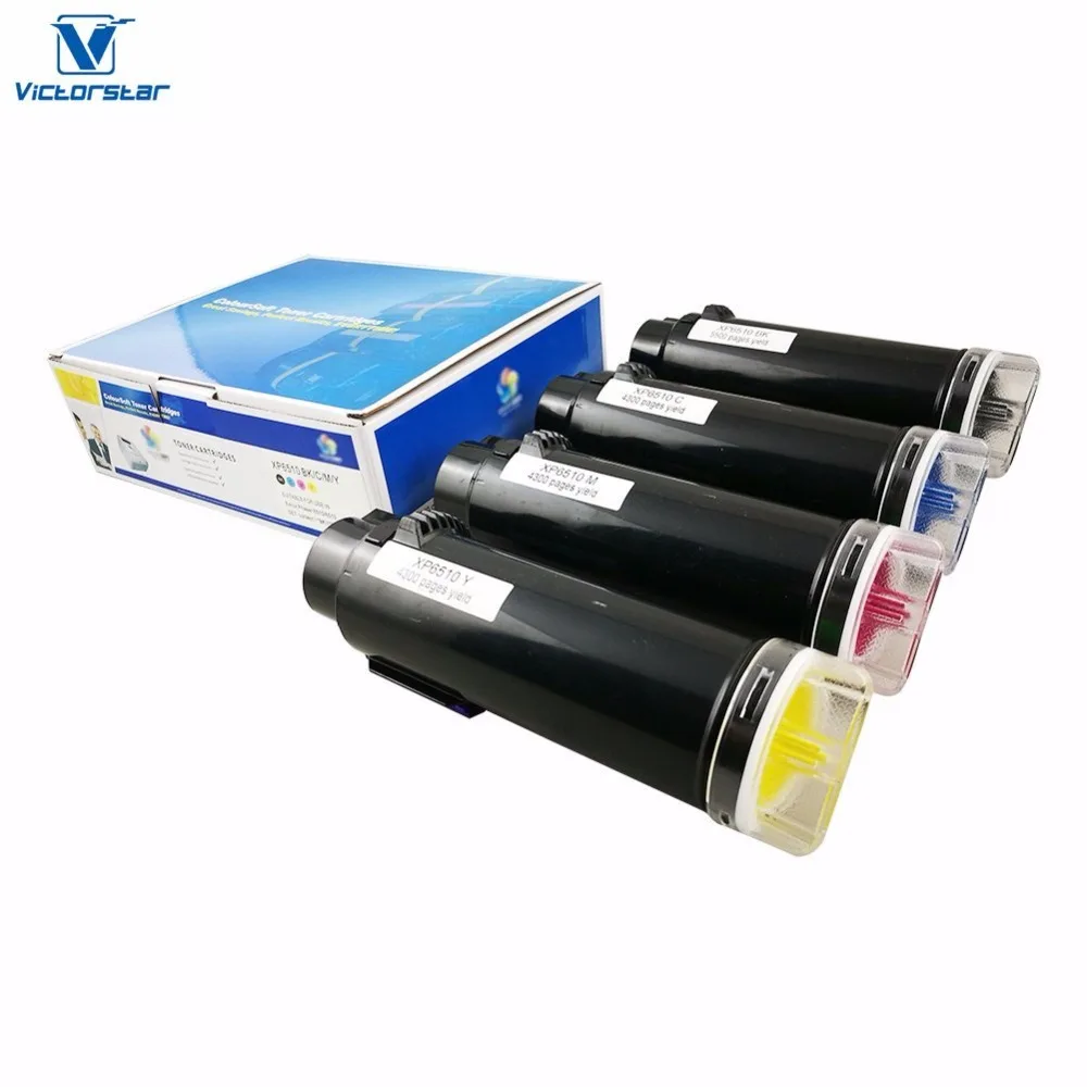 VICTORSTAR Compatible Xerox 6510 Toner Cartridge ( BK + C + Y + M ) 4 Colors The Highest Yield 5500 pages & 4300 pages for Laser compatible xerox wc 3550 106r01530 cartridge chip