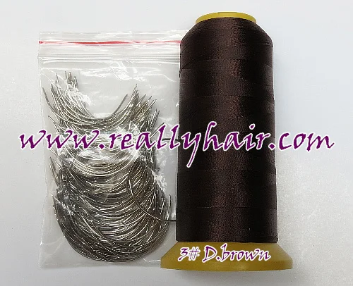 1 Roll D Brown Hair Weaving Thread Nylon Thread And 150pcs