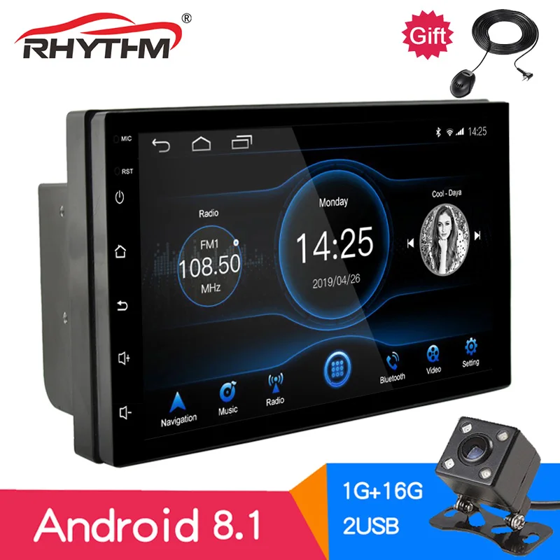 

7 Inch Universal 2 Din Android 8.1 Head Unit Car Radio 1080P RDS FM AM For NISSAN TOYOTA Volkswagen GPS Wifi BT SWC Mirror Link