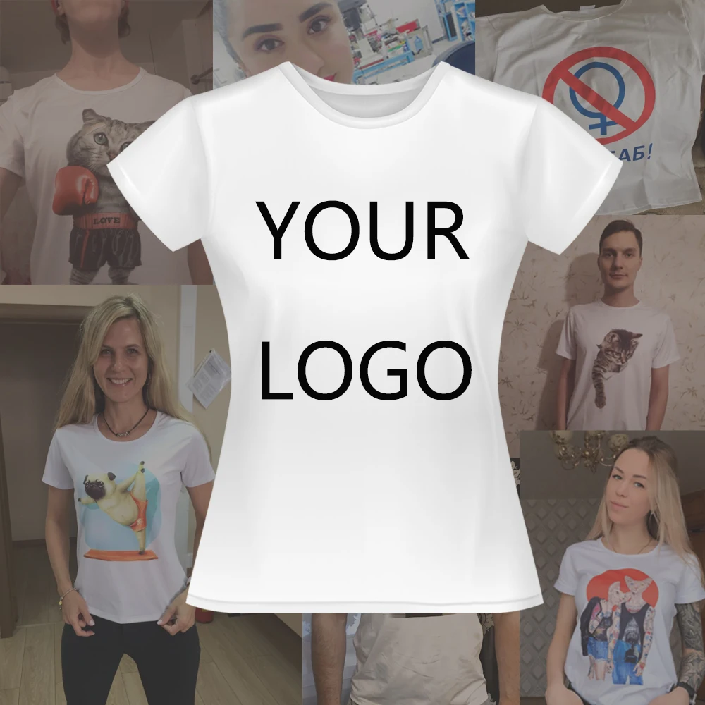 

TEEHEART Customized T shirt Women Female Girl Lady Print Your Own Design High Quality Send Out In 3 Days White Color