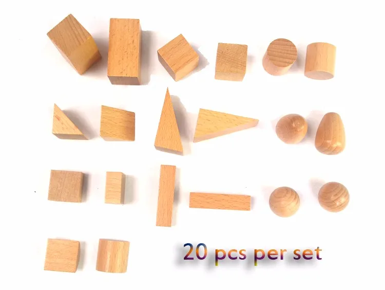 Монтессори Геометрические тела в тайне мешок когнитивные игрушки деревянные формы геометрические блокирует обучение и образование 20 шт./компл. 3008