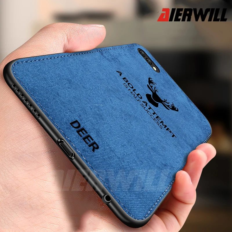 honor 10 Case For Huawei Retro Fabric Texture Soft Cover Phone huawei nova 4 Ultra Slim Bumper |