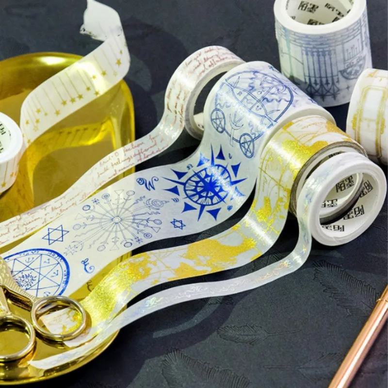 

1 Pcs Cute 2cm*5m Bronzing Gold Star Paper Washi Tape DIY Decorative Scrapbook Planner Masking Tape Adhesive Tape