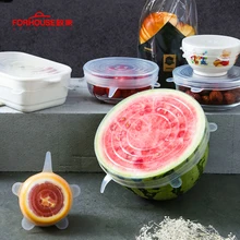 6 шт./компл. универсальный силиконовый стрейч крышка Еда Обёрточная бумага чаш ручки для крышки крышка без добавления бисфенола А Пособия по кулинарии Запчасти