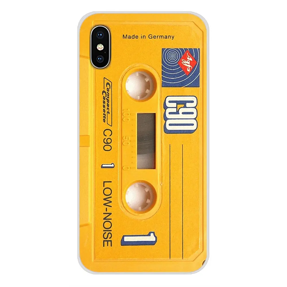 Боковая кассета для Apple iPhone X XR XS MAX 4 5 6 S 7 8 Plus ipod touch мягкий чехол в стиле ретро