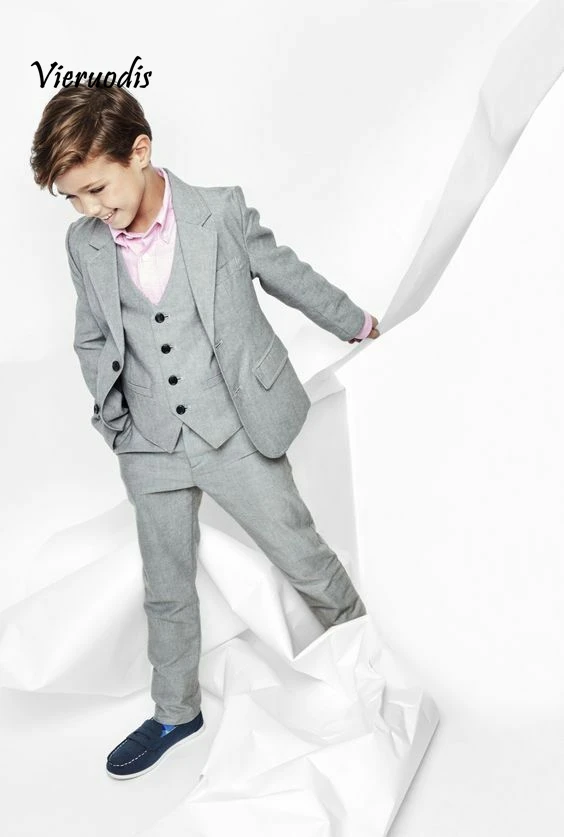 

Bespoke Kid's 3 Piece Wedding Groom Tuxedos Flower Boys Children New Party Suits