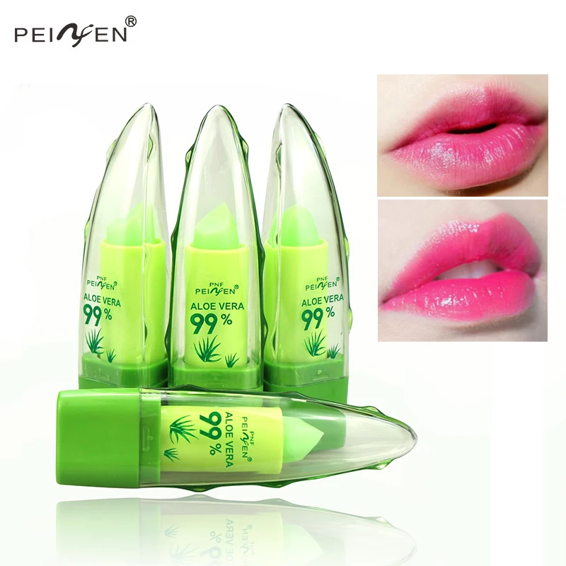 

Hot Makeup Aloe Vera Lipstick for Women Lips Care Moisturizer Nutritious Temperature Change Color Brand Lip Stick Balm Cosmetic