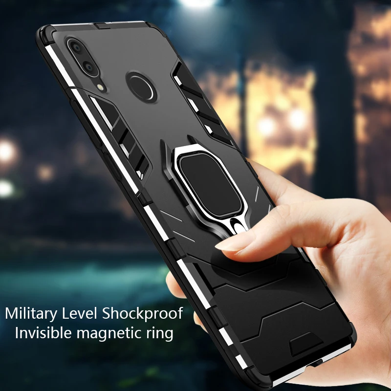 

Ring Case For huawei P smart 2019 case Armor phone Holder Magnetic cover for honor 10 lite huawei P smart 2019 Silicone case