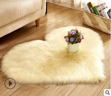 Light yellow Домашний текстиль удобный для кожи Любовь Имитация шерсти коврик матрас коврик, диванная подушка плюш гостиная журнальный столик s - Цвет: Light yellow