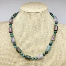 10 цветов натуральный камень бусы колье ожерелье труба шарик ожерелье с узелками вечерние подарок для нее 45 см серебряный цвет