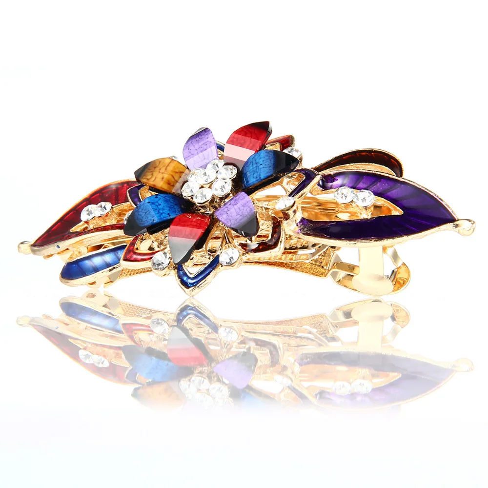 

Fashion Women's Crystal Butterfly Hairpin Vintage Rhinestone Flower Hair Pin Barrette Hair Clip Hair Styling Accessories