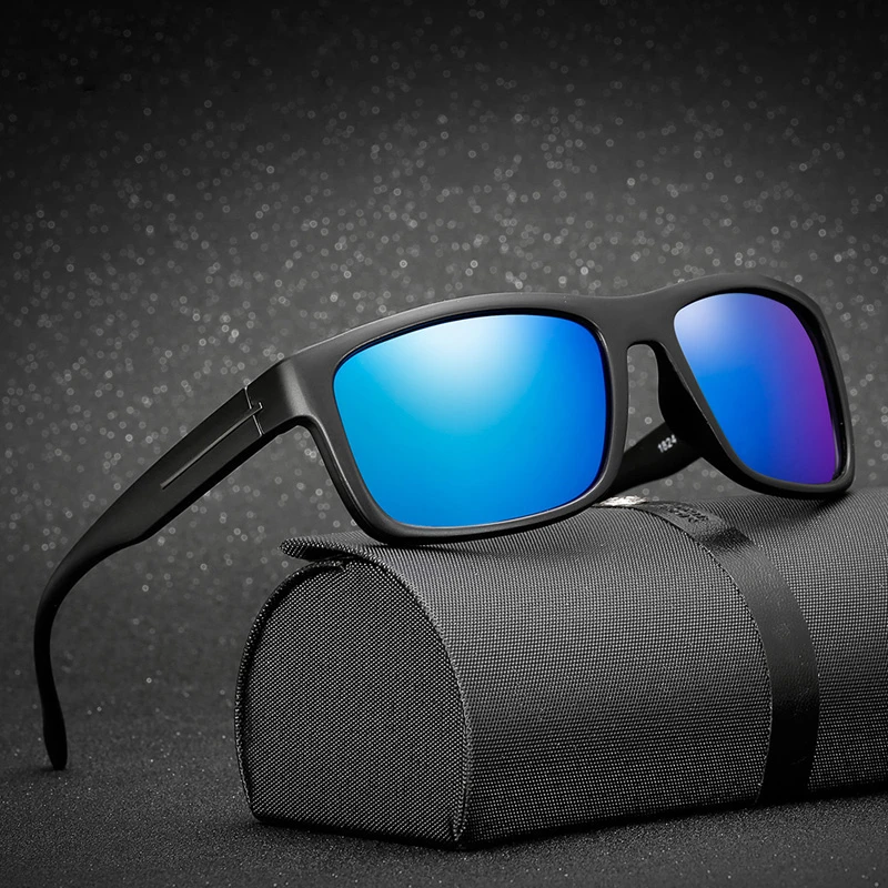 Gafas Polaroid cuadradas retro de marca hombre, gafas de sol grande completamente negras para y mujer|De los hombres gafas de sol| - AliExpress