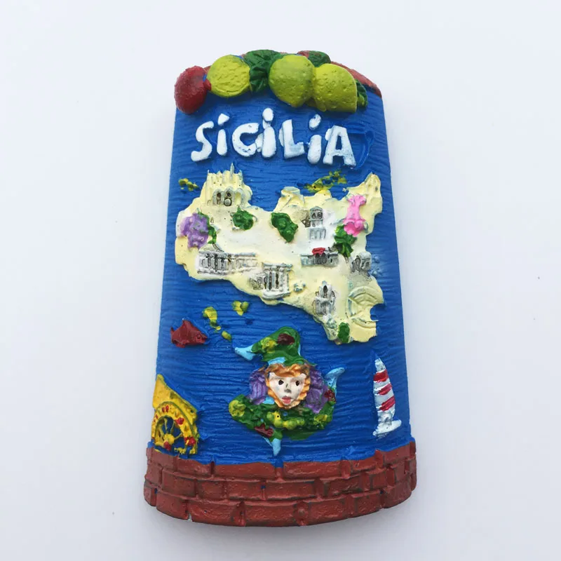 

1 Pcs Hot Sale Ancient City of Sicily Italy Souvenirs 3d Magnetic Stickers Refrigerator Stickers Home Decor