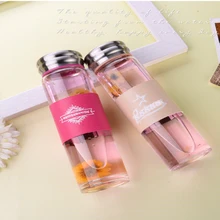 Портативная дизайнерская офисная стеклянная бутылка для воды, стеклянная крышка для чашек, банка, стеклянная кружка, кувшин для путешествий, стеклянная Питьевая чашка, креативная Крышка для бутылки 5