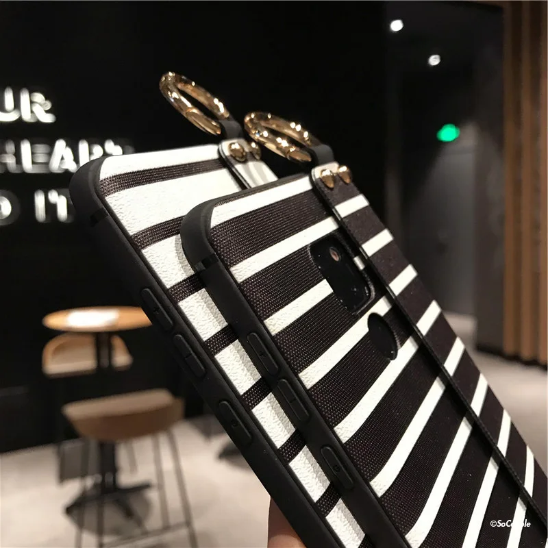 SoCouple Wrist Strap Phone Cases For Huawei Mate 10 Mate 20 Pro P10 plus P20 Pro Lite Nova 3 3i 2s Stripe Pattern Soft TPU Cover (6)