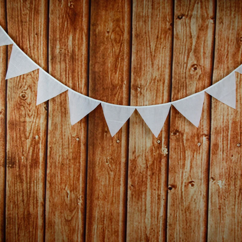 

3.2m 12 Flags Pure White Cotton Banner Pennant Garland Children Kids Baby Shower Birthday Bunting Wedding Party Decor Photograph