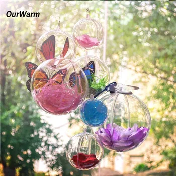 

Ourwarm 100pcs Christmas Tress Decorations Ball 3cm Transparent Open Plastic Clear Bauble Ornament Gift Present Box Decoration