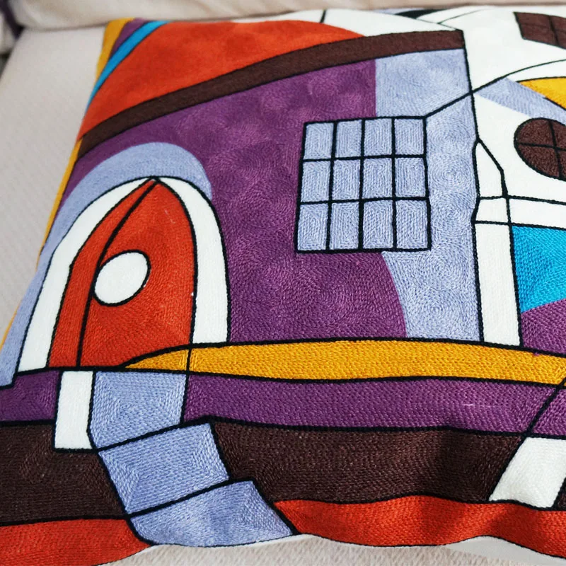 Хлопок Пикассо Абстрактная живопись вышитая квадратная Подушка Чехол для подушки диван кресло подушка чехол размером 45*45 см без начинки