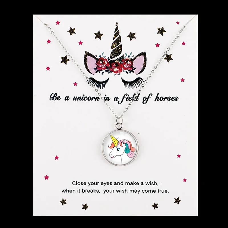 

Unicorn Pendant Statement Chokers Necklace for Girls Jewelry Big Middle Little Sisters Friendship Unicorn Necklaces for Women