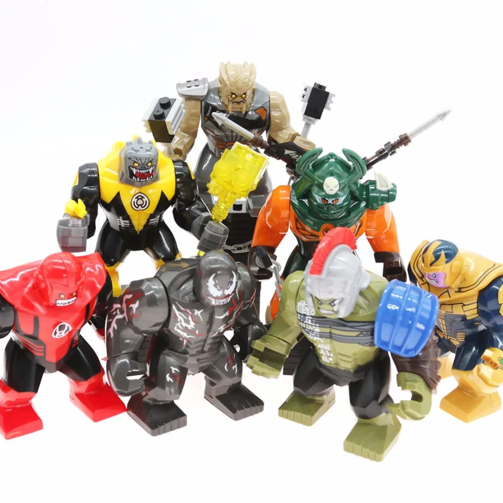 

LEGOED Marvel Superheros Big Size Batman Large Hulk Thaons Avengers Venom Carnage Building Blocks figures for kid Brick toy