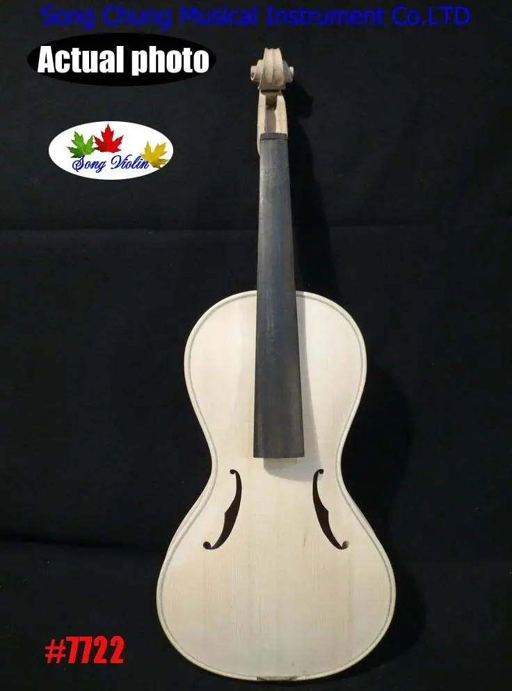 

Baroque style unfinished 4/4 violin,white violin 4/4 ,hand carved #7722