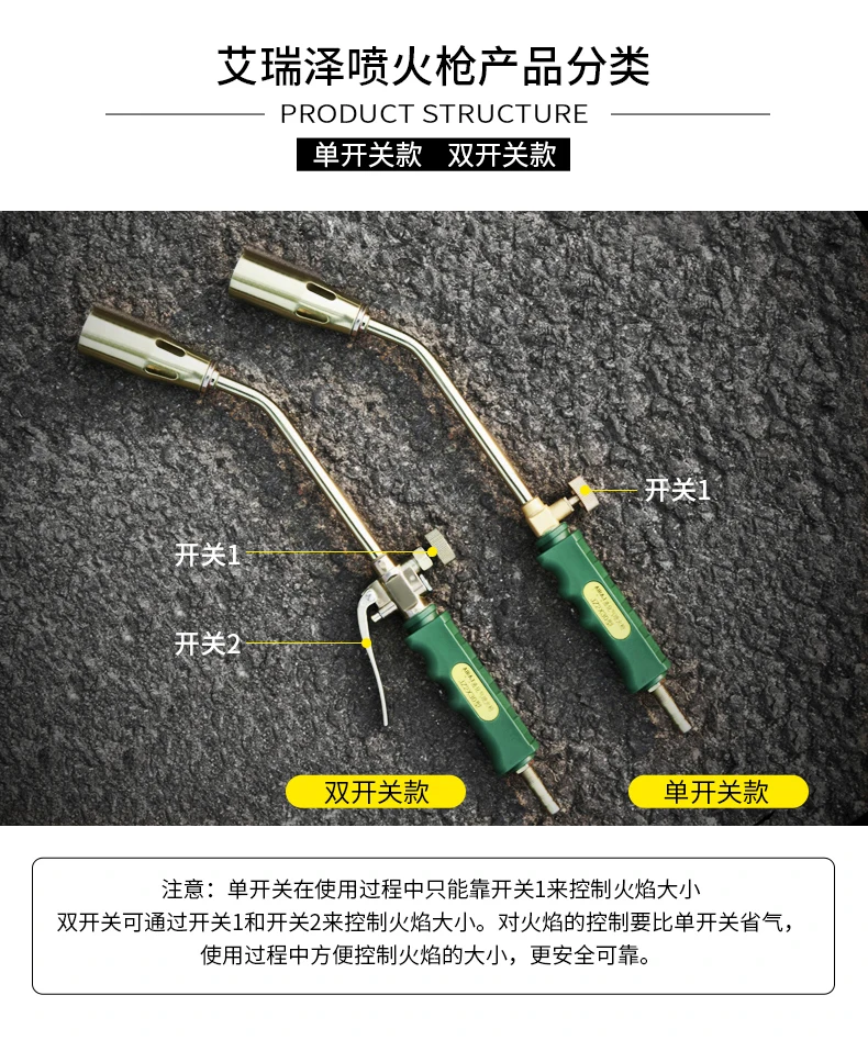 30 мм двойной переключатель сжиженного газа горелки газовый бутановый паяльник газовый барбекю бытовой водонепроницаемый высокотемпературный огнемет