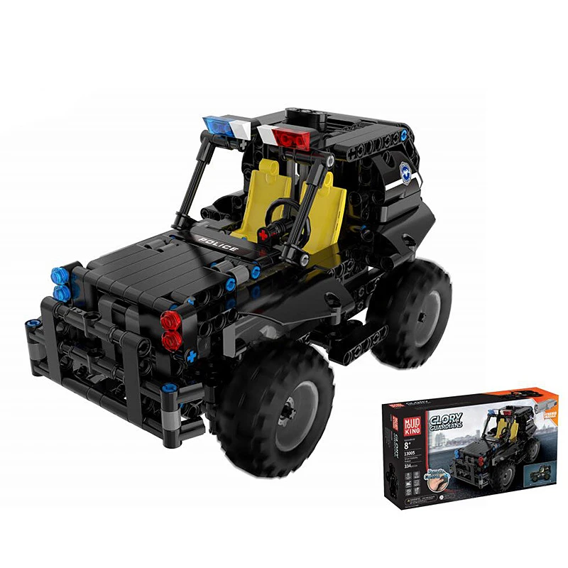 

Children's Remote Control Special Police Transport Vehicle DIY Assembled Building Blocks Educational Toys