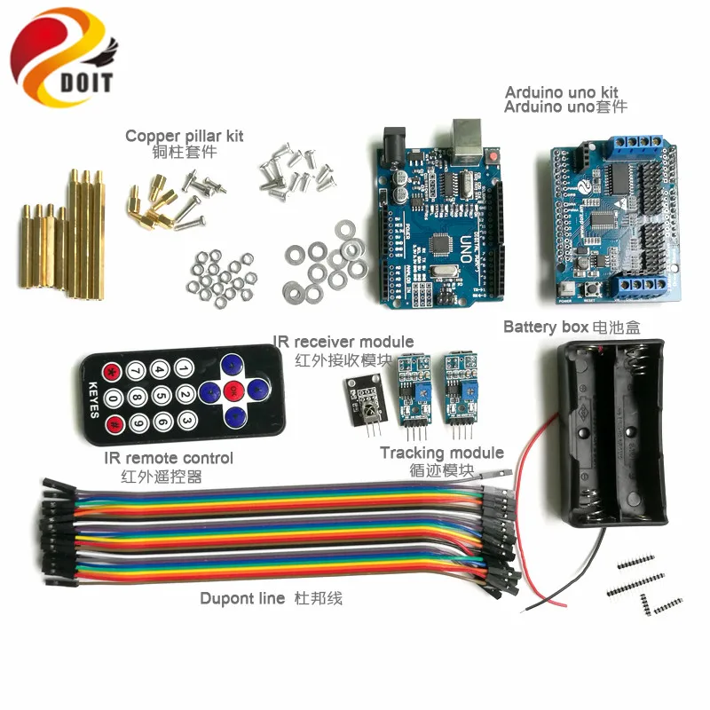 1Set Kit Di Tracciamento Del Controllo Ir Per Scheda Di Azionamento Del Motore Arduino + + Modulo Di Tracciamento Per Telaio Del Serbatoio Del Robot P