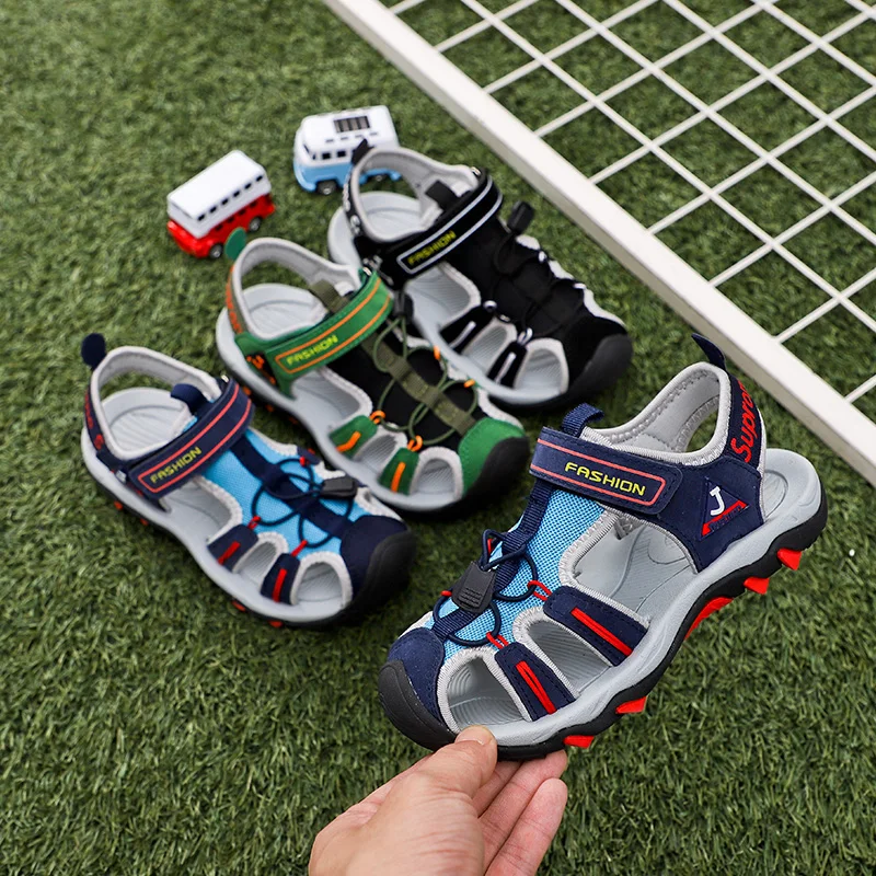 

2019 summer kids shoes brand closed toe toddler boys sandals orthopedic sport pu leather baby boys sandals shoes