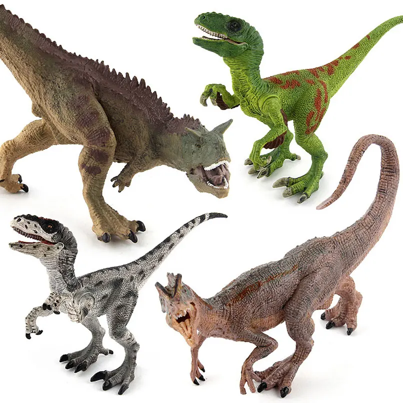 Фигурки Юрского периода Carnotaurus Dilophosaurus Velociraptor пластиковые игрушечные модели