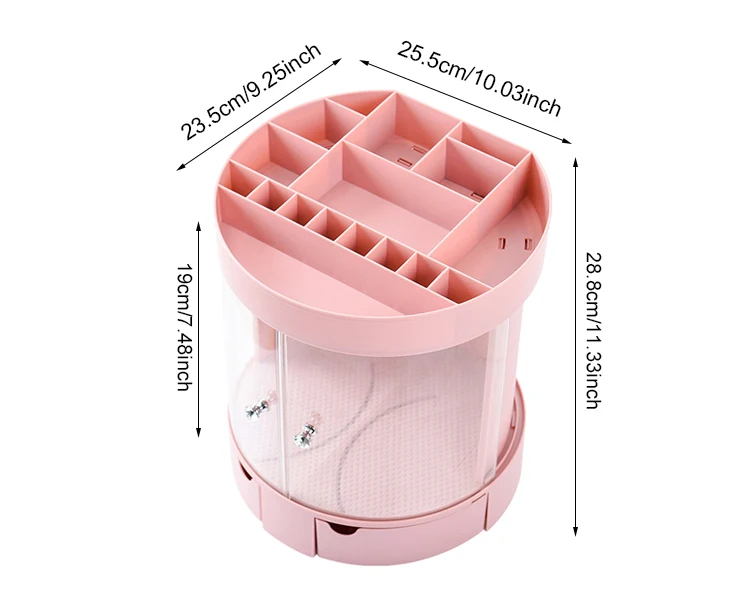 Косметический Органайзер, пластиковый ящик для макияжа, косметичка, серьги, ювелирный контейнер, лаки для ногтей, шкатулка, настольный держатель для хранения