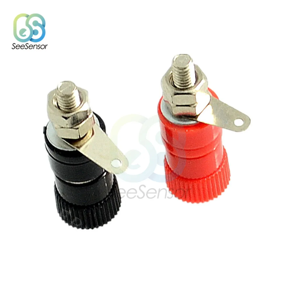 

1 Pair JS-910B 4mm Plug Jack Female Socket Binding Post For Speaker Audio Terminals Splice Black Red Home DIY Tool