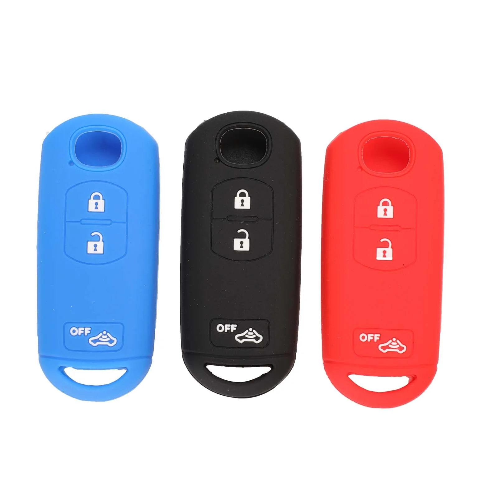 

jingyuqin Silicone Car Key Cover FOB Case For Mazda 3 5 6 8 CX5 CX7 CX9 M6 GT 2016 2017 Remote Key Car-stying With 4 Buttons