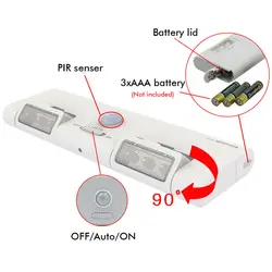 Питьевой полосы лампы беспроводной Linkable ночь стены PIR шкаф детектор лестницы движения сенсор свет 6LED Кухня Кабинет