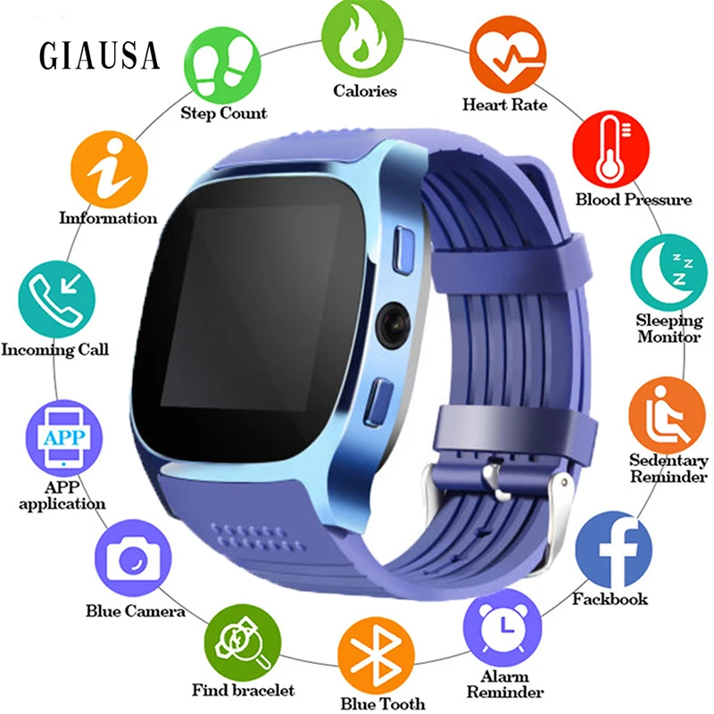 

2019 Hot Sell T8 Bluetooth Smart Watch With Camera Sports Wristwatch Support SIM TF Card Music Player for Android VS M26 DZ09 A1