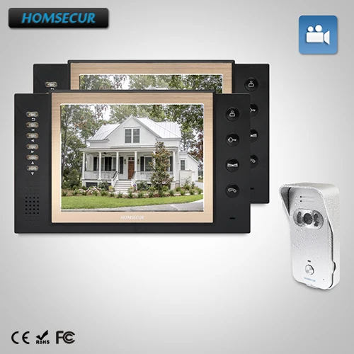 

HOMSECUR 8" Video Door Phone Intercom System+One Button Unlock for Home Security TC021-S + TM801R-B