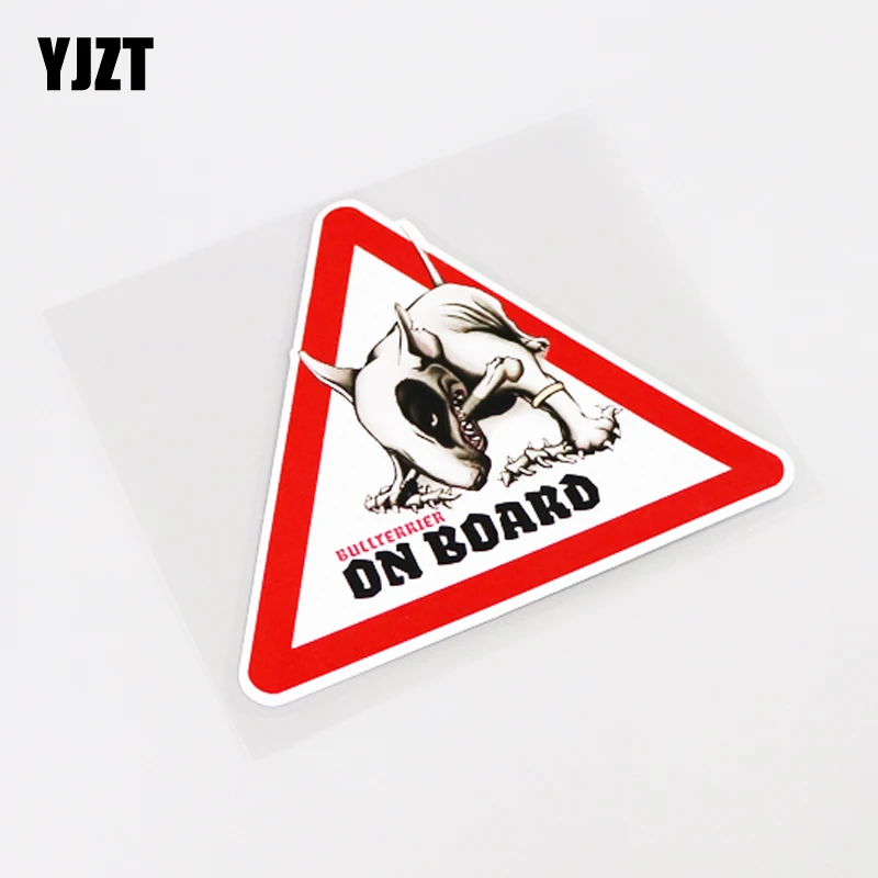 

YJZT 12.8CM*11.2CM Fashion Reflective Animal DOG ON BOARD Car Sticker PVC Decal Graphical 13-1066