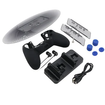 

Dual Charging Dock Charge Cable+Vertical Stand+Silicone caps+Stereo Headphone+Controller Silicone case For PS4 SLIM PS4 PRO Kit